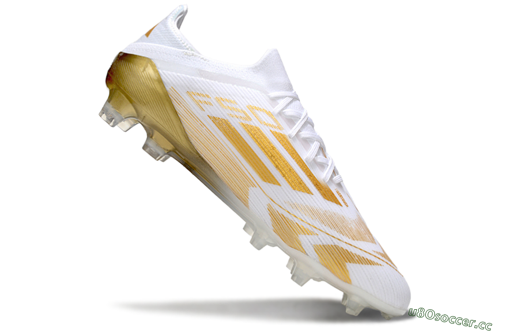 Men's Adidas F50 Elite FG Firm Ground Low-Tops Football Boots - White/Gold 4