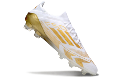 Men's Adidas F50 Elite FG Firm Ground Low-Tops Football Boots - White/Gold