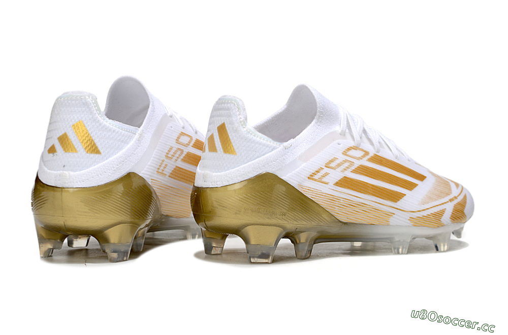 Men's Adidas F50 Elite FG Firm Ground Low-Tops Football Boots - White/Gold 6