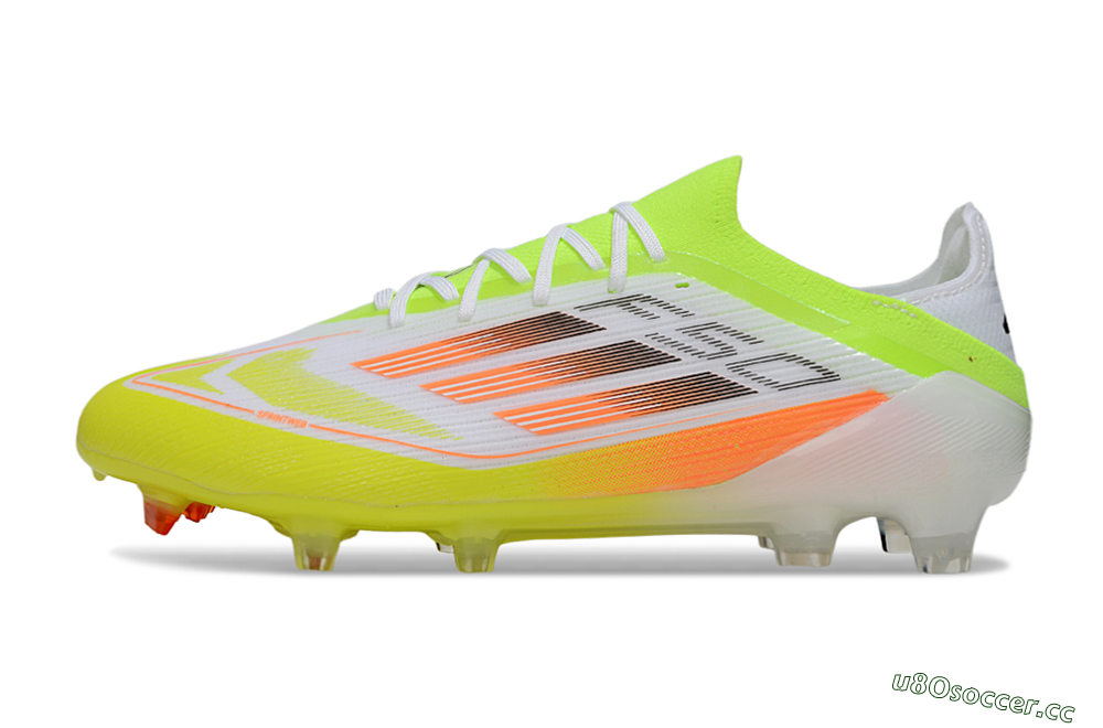 Men's Adidas F50 Elite FG Firm Ground Low-Tops Football Boots - White/Yellow/Orange 0