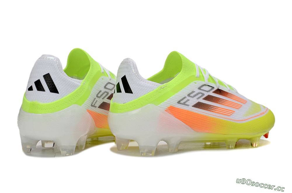 Men's Adidas F50 Elite FG Firm Ground Low-Tops Football Boots - White/Yellow/Orange 6