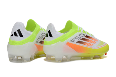 Men's Adidas F50 Elite FG Firm Ground Low-Tops Football Boots - White/Yellow/Orange