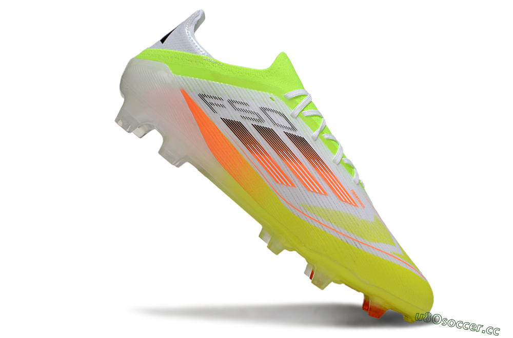 Men's Adidas F50 Elite FG Firm Ground Low-Tops Football Boots - White/Yellow/Orange 4