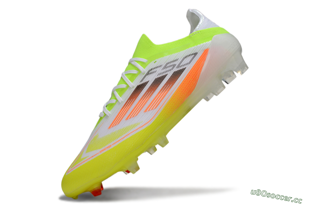 Men's Adidas F50 Elite FG Firm Ground Low-Tops Football Boots - White/Yellow/Orange 5