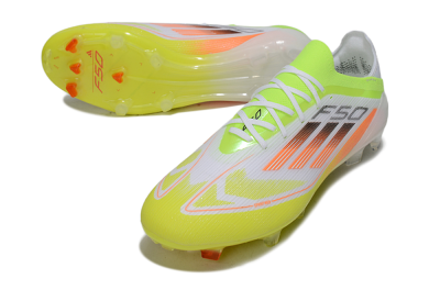 Men's Adidas F50 Elite FG Firm Ground Low-Tops Football Boots - White/Yellow/Orange