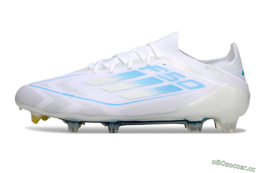 Men's Adidas F50 Elite FG Firm Ground Low-Tops Football Boots - White/Blue 0