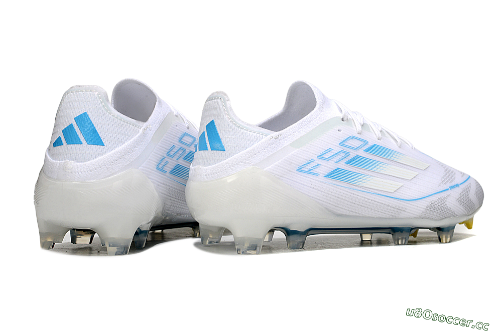 Men's Adidas F50 Elite FG Firm Ground Low-Tops Football Boots - White/Blue 6