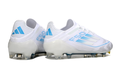 Men's Adidas F50 Elite FG Firm Ground Low-Tops Football Boots - White/Blue