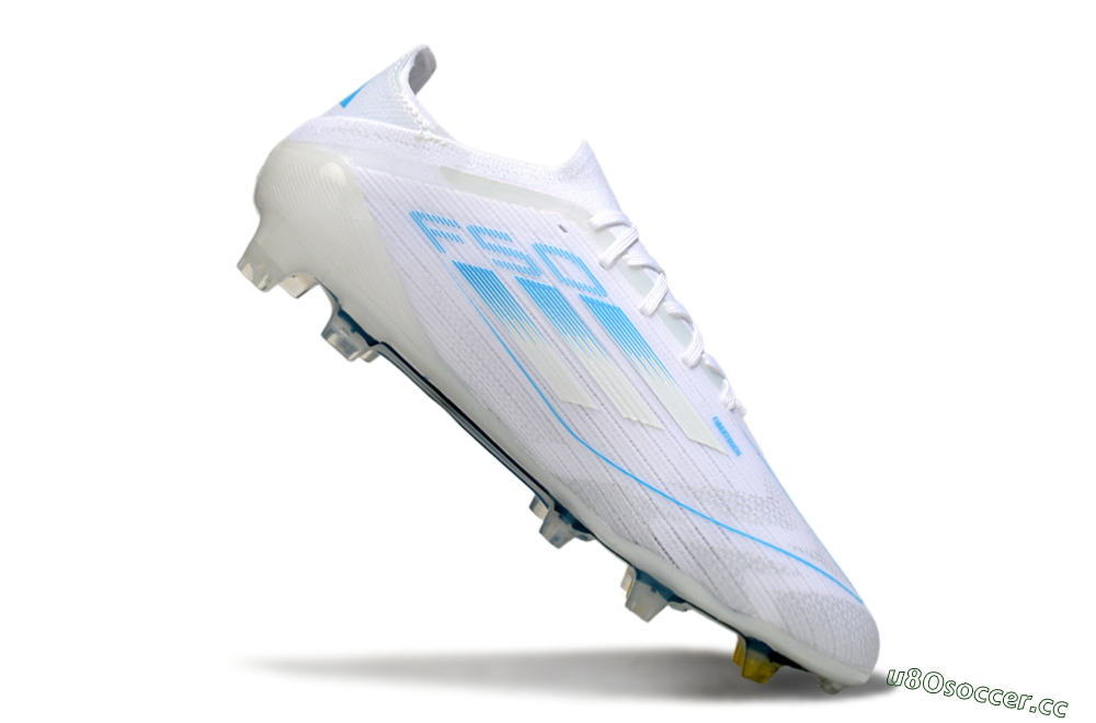 Men's Adidas F50 Elite FG Firm Ground Low-Tops Football Boots - White/Blue 4
