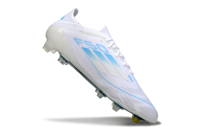 Men's Adidas F50 Elite FG Firm Ground Low-Tops Football Boots - White/Blue