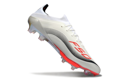Men's Messi x Adidas F50+ Elite FG Firm Ground Low-Tops Football Boots - Silver/Red/Black