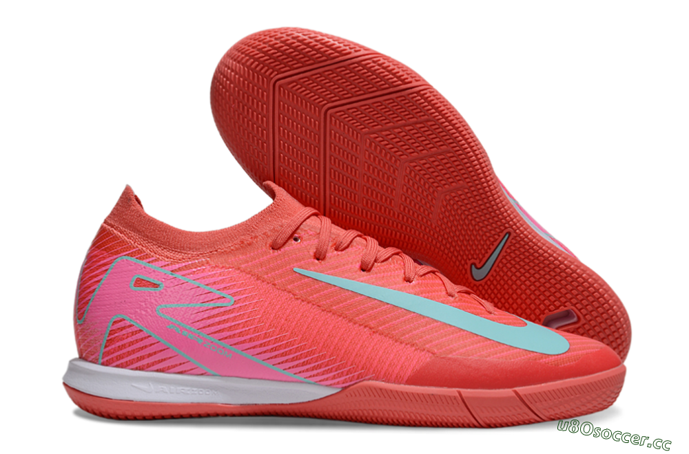 Unisex Nike Air Zoom Mercurial Vapor 16 Elite IC Indoor & Futsal Low-Tops Football Shoes - Red/Jade/White 2