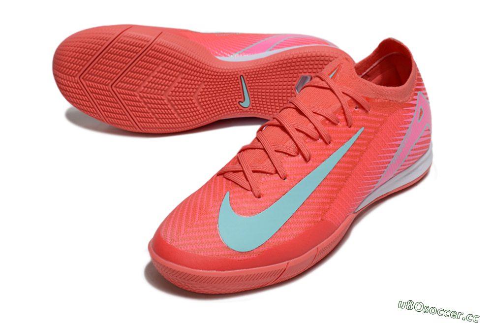 Unisex Nike Air Zoom Mercurial Vapor 16 Elite IC Indoor & Futsal Low-Tops Football Shoes - Red/Jade/White 3