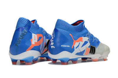 Unisex Puma Future 8 Ultimate FG Firm Ground Low-Tops Football Boots - Blue/Silver/Red