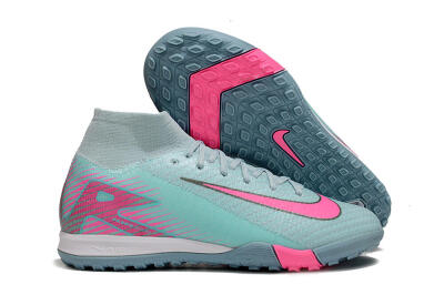 Kids Nike Air Zoom Mercurial Superfly 10 Elite TF Artificial Turf High-Tops Football Shoes - Jade/Pink
