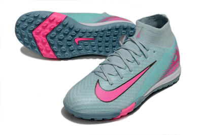 Kids Nike Air Zoom Mercurial Superfly 10 Elite TF Artificial Turf High-Tops Football Shoes - Jade/Pink
