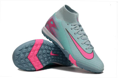 Kids Nike Air Zoom Mercurial Superfly 10 Elite TF Artificial Turf High-Tops Football Shoes - Jade/Pink