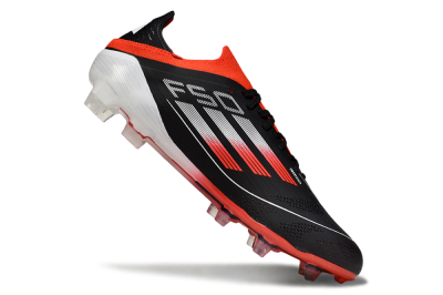 Men's Adidas F50 Elite FG Firm Ground Low-Tops Football Boots - Black/Red/White