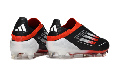 Men's Adidas F50 Elite FG Firm Ground Low-Tops Football Boots - Black/Red/White