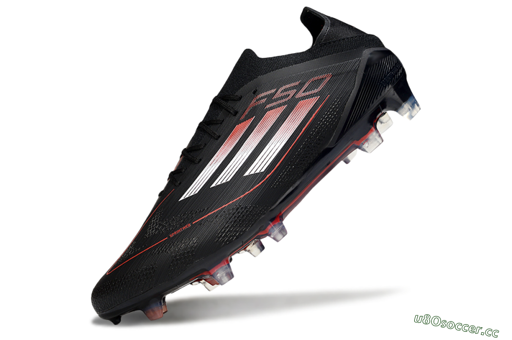 Men's Adidas F50 Elite FG Firm Ground Low-Tops Football Boots - Black/Silver/Red 5