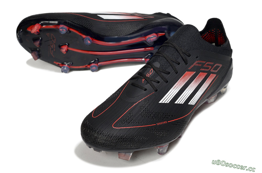 Men's Adidas F50 Elite FG Firm Ground Low-Tops Football Boots - Black/Silver/Red 3