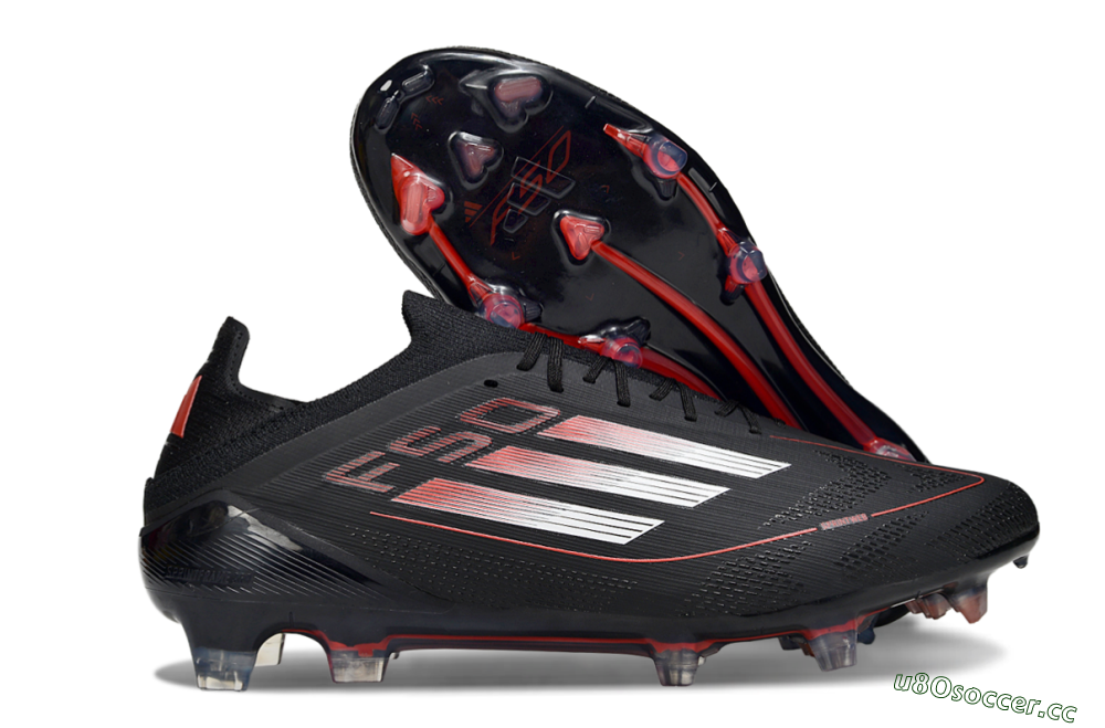 Men's Adidas F50 Elite FG Firm Ground Low-Tops Football Boots - Black/Silver/Red 2