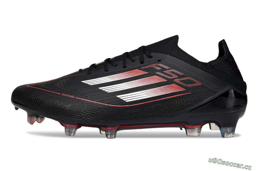 Men's Adidas F50 Elite FG Firm Ground Low-Tops Football Boots - Black/Silver/Red 0