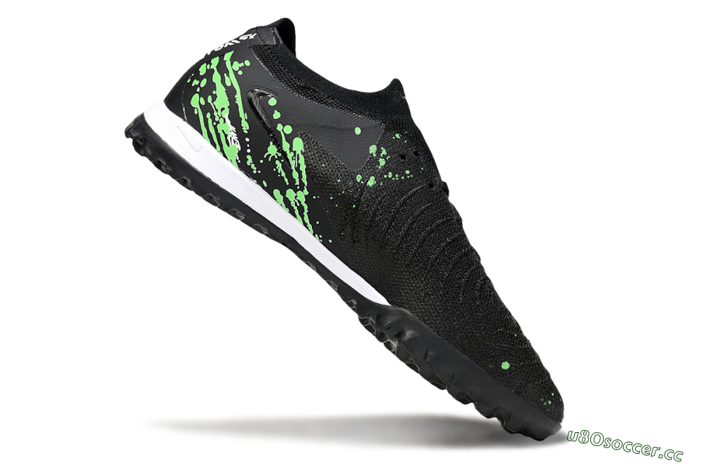 Men's Nike Phantom GX 2 Elite TF Artificial Turf Low-Tops Football Shoes - Black/Green/White 4