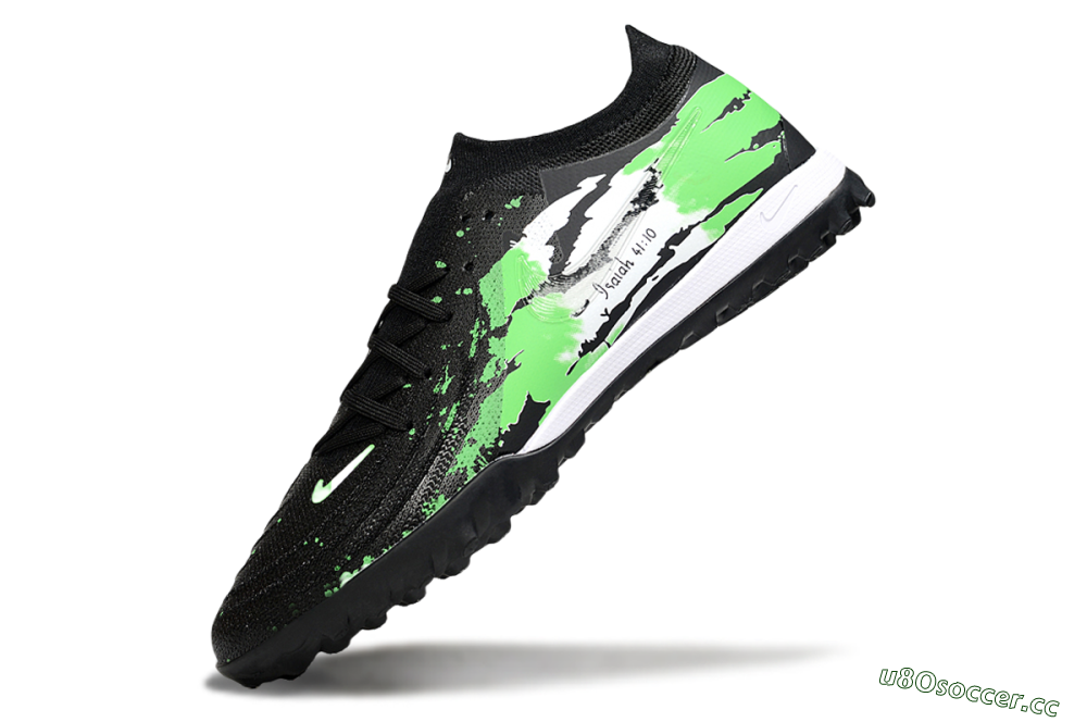 Men's Nike Phantom GX 2 Elite TF Artificial Turf Low-Tops Football Shoes - Black/Green/White 5