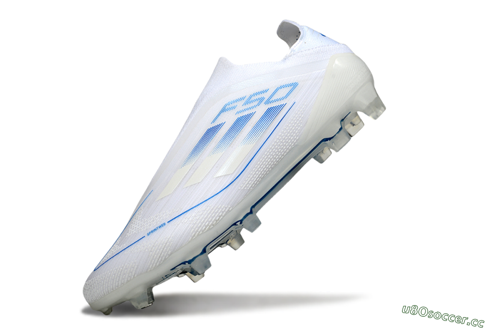 Men's Adidas F50 Elite Laceless FG Firm Ground Low-Tops Football Boots - White/Blue 5