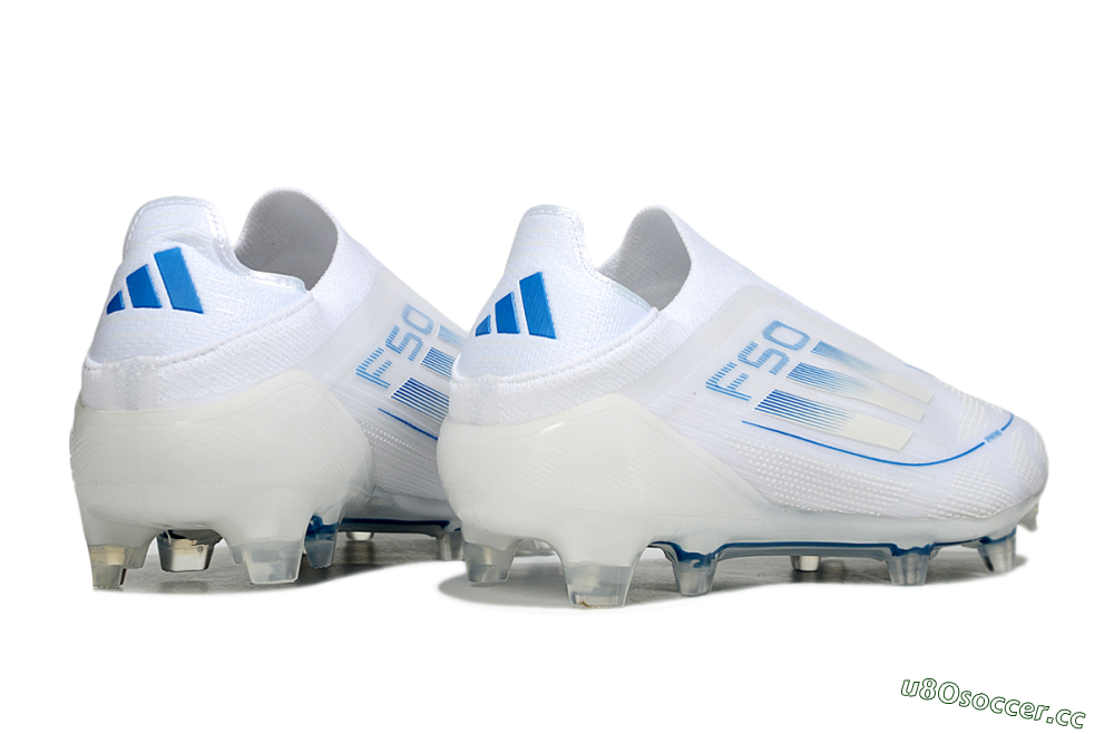 Men's Adidas F50 Elite Laceless FG Firm Ground Low-Tops Football Boots - White/Blue 6