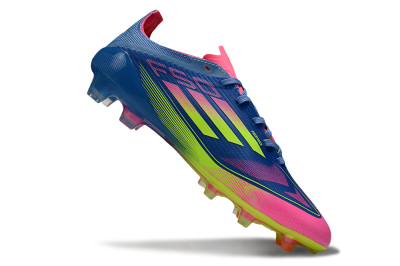 Unisex Adidas F50 Elite FG Firm Ground Low-Tops Football Boots - Blue/Yellow/Pink
