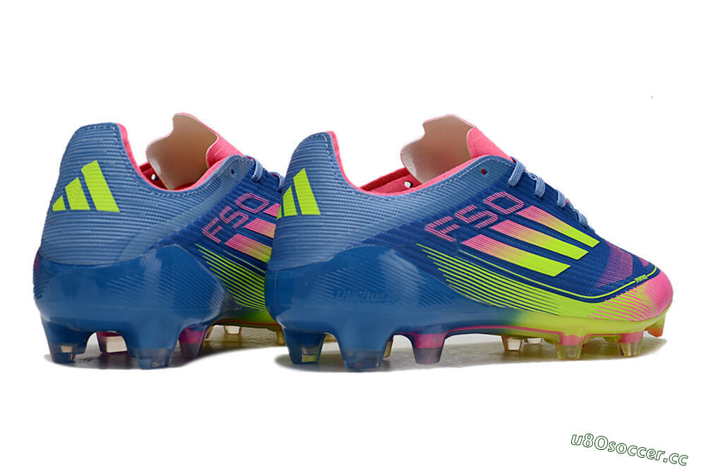 Unisex Adidas F50 Elite FG Firm Ground Low-Tops Football Boots - Blue/Yellow/Pink 7