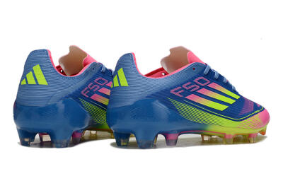 Unisex Adidas F50 Elite FG Firm Ground Low-Tops Football Boots - Blue/Yellow/Pink