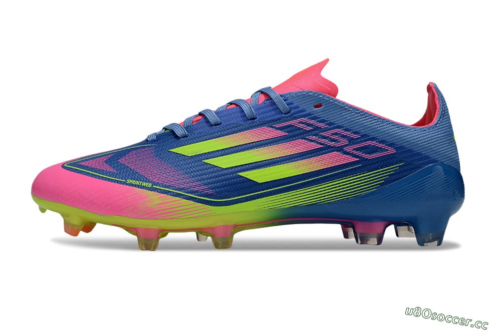 Unisex Adidas F50 Elite FG Firm Ground Low-Tops Football Boots - Blue/Yellow/Pink 0