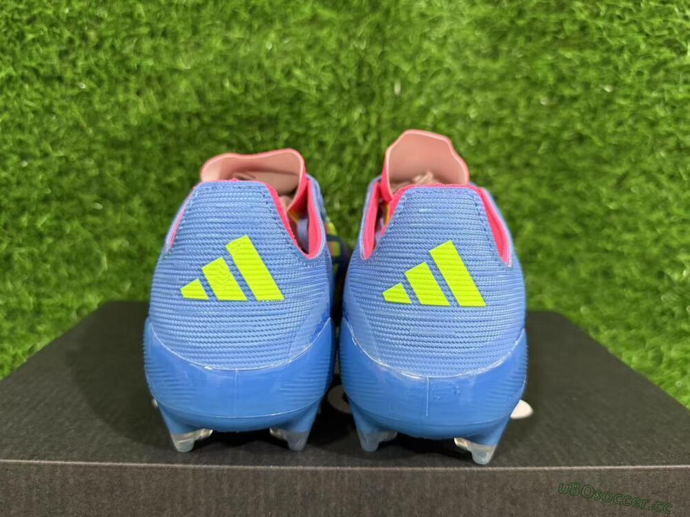 Unisex Adidas F50 Elite FG Firm Ground Low-Tops Football Boots - Blue/Yellow/Pink