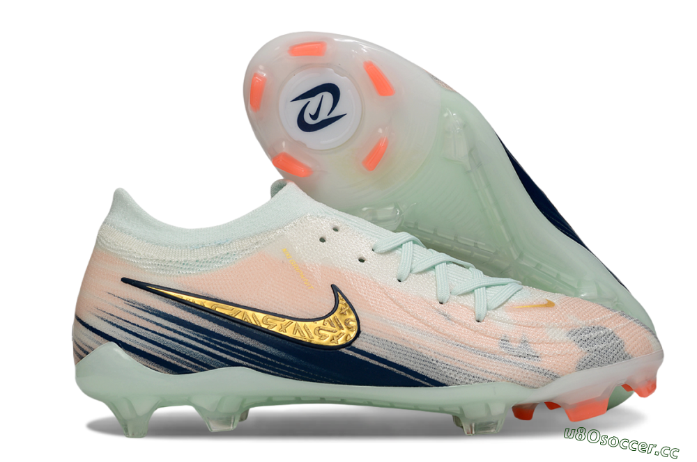 Men's Nike Phantom GX 2 Elite FG Firm Ground Low-Tops Football Boots - Pink/Blue/Gold 2