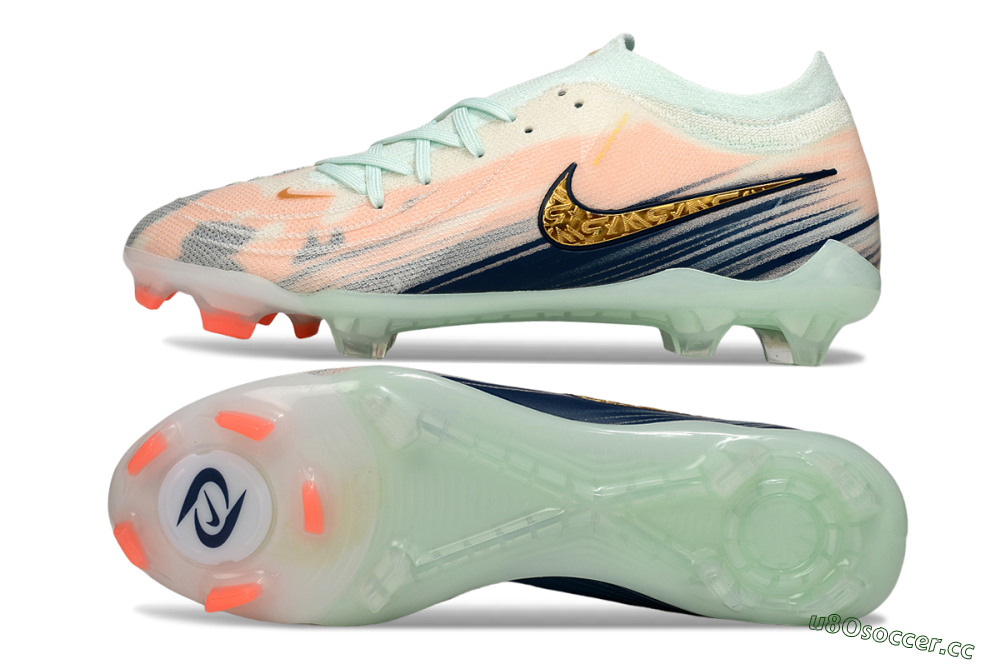 Men's Nike Phantom GX 2 Elite FG Firm Ground Low-Tops Football Boots - Pink/Blue/Gold 1