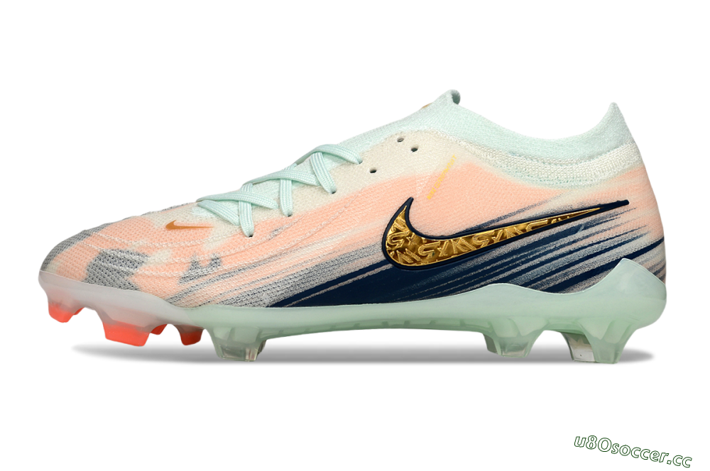 Men's Nike Phantom GX 2 Elite FG Firm Ground Low-Tops Football Boots - Pink/Blue/Gold 0