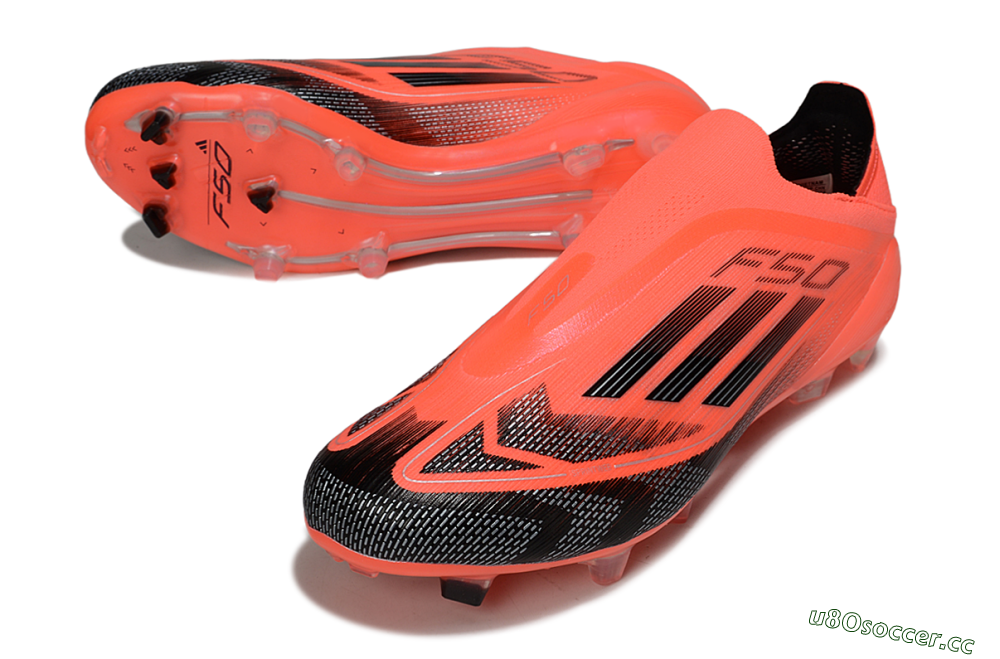 Men's Adidas F50 Elite Laceless FG Firm Ground Low-Tops Football Boots - Red/Black/Silver 3
