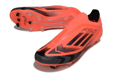Men's Adidas F50 Elite Laceless FG Firm Ground Low-Tops Football Boots - Red/Black/Silver