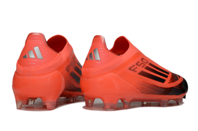 Men's Adidas F50 Elite Laceless FG Firm Ground Low-Tops Football Boots - Red/Black/Silver