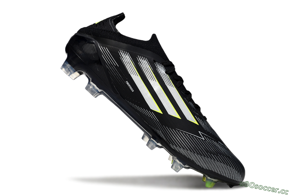 Men's Adidas F50 Elite FG Firm Ground Low-Tops Football Boots - Black/Silver/Yellow 4