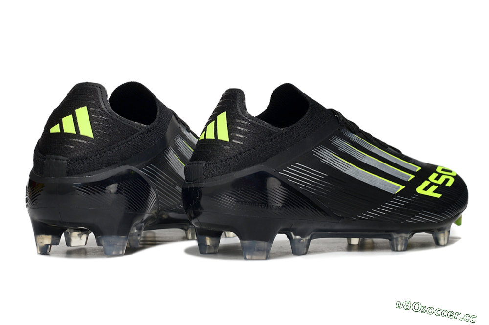 Men's Adidas F50 Elite FG Firm Ground Low-Tops Football Boots - Black/Silver/Yellow 6