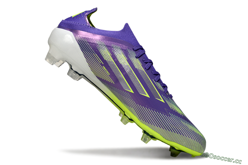 Men's Adidas F50 Elite FG Firm Ground Low-Tops Football Boots - Purple/Silver/Yellow 4