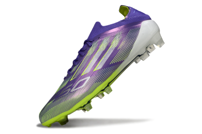 Men's Adidas F50 Elite FG Firm Ground Low-Tops Football Boots - Purple/Silver/Yellow