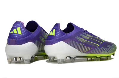 Men's Adidas F50 Elite FG Firm Ground Low-Tops Football Boots - Purple/Silver/Yellow