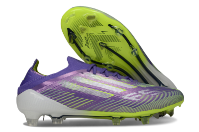 Men's Adidas F50 Elite FG Firm Ground Low-Tops Football Boots - Purple/Silver/Yellow