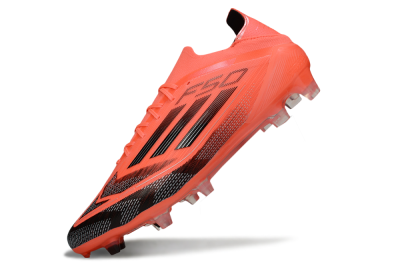 Men's Adidas F50 Elite FG Firm Ground Low-Tops Football Boots - Red/Black/Silver