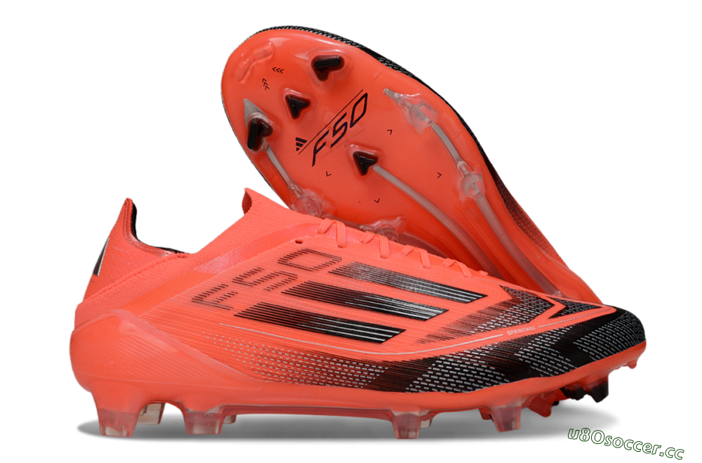 Men's Adidas F50 Elite FG Firm Ground Low-Tops Football Boots - Red/Black/Silver 2